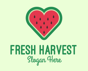 Watermelon Fruit Love logo design