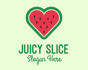 Watermelon Fruit Love logo design