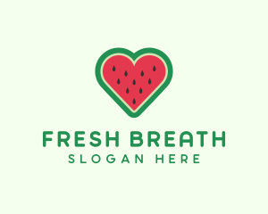 Heart Watermelon Fruit logo design