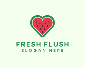 Heart Watermelon Fruit logo design