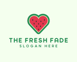 Heart Watermelon Fruit logo design