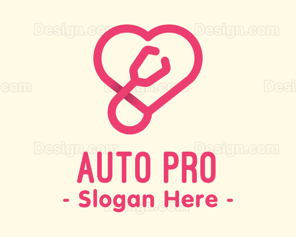 Pink Heart Stethoscope Logo