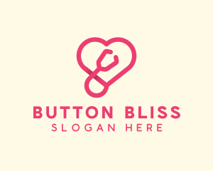 Pink Heart Stethoscope logo design