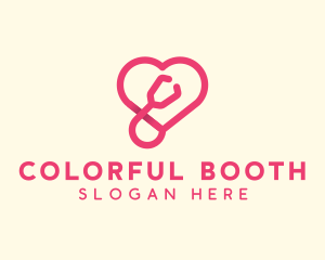 Pink Heart Stethoscope logo design