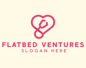 Pink Heart Stethoscope logo design