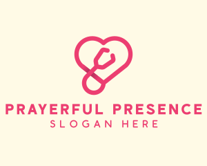 Pink Heart Stethoscope logo design