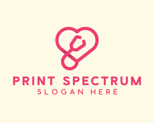 Pink Heart Stethoscope logo design