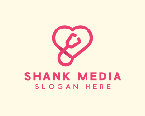 Pink Heart Stethoscope logo design