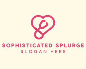 Pink Heart Stethoscope logo design