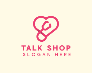 Pink Heart Stethoscope logo design