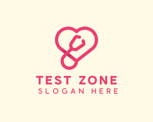 Pink Heart Stethoscope logo design