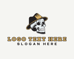 Indie - Skull Hat Hipster logo design