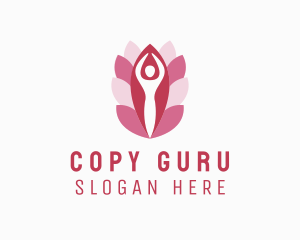 Wellness Yoga Flower  logo design