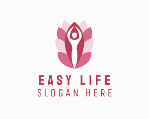 Wellness Yoga Flower  logo design