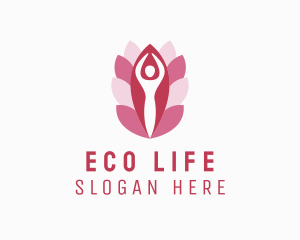 Wellness Yoga Flower  logo design