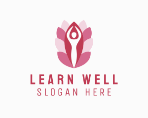 Wellness Yoga Flower  logo design