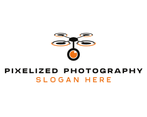 Camera Lens Drone logo design