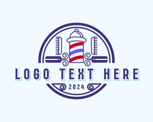 Grooming Barbershop Pole logo