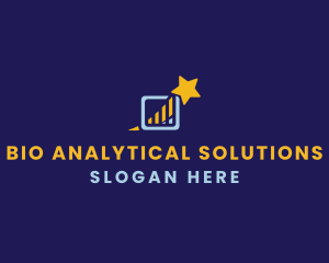 Star Bar Graph Analytics logo design