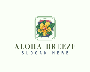 Hawaii Hibiscus Flower logo design