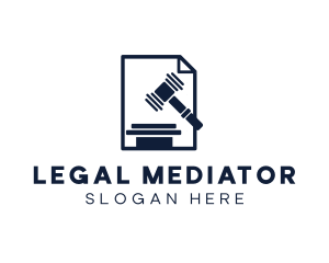 Legal Paper Justice Hammer logo design