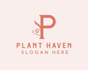 Plant Garden Letter P  logo design