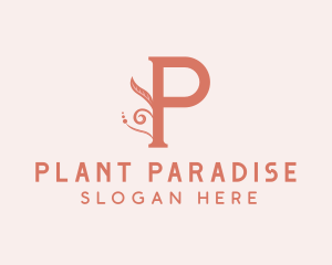 Plant Garden Letter P  logo design