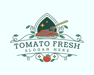 Italian Tomato Spaghetti Pasta logo design