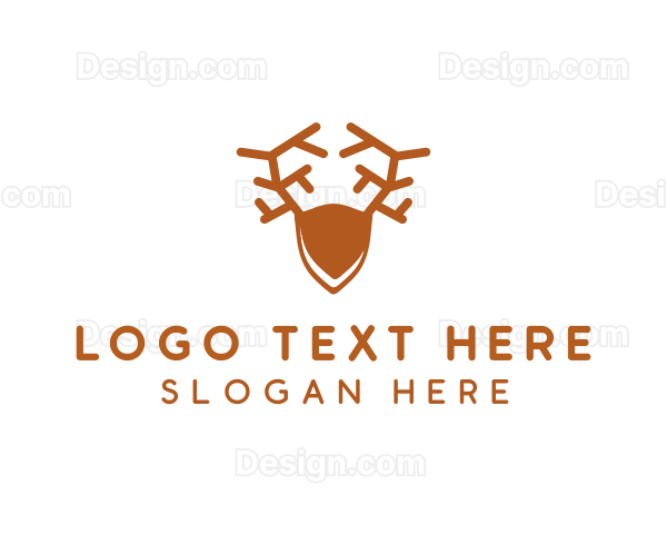 Deer Antlers Crest Logo