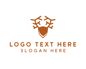 Deer Antlers Shield Logo