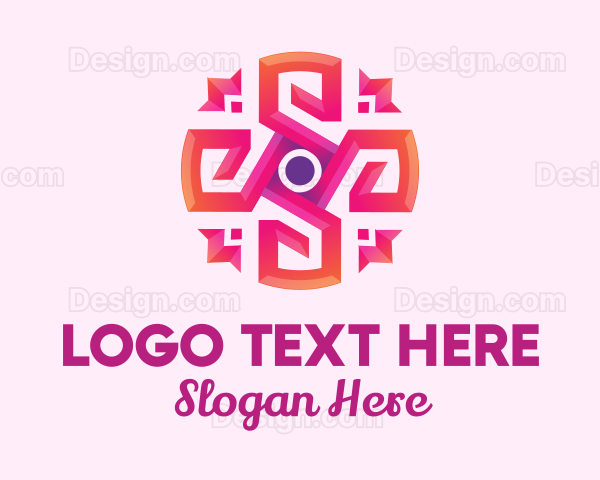 Pink Abstract Art Flower Logo