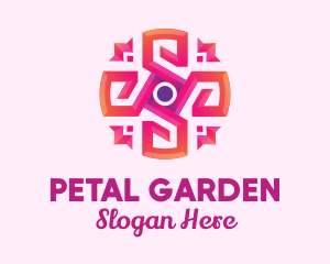 Pink Abstract Art Flower logo design