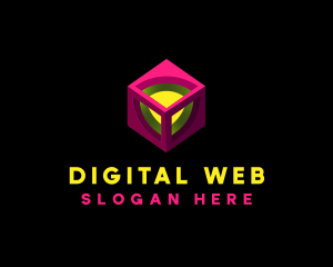 Digital Gaming Cube Technology logo design