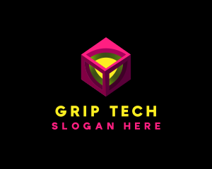 Digital Gaming Cube Technology logo design