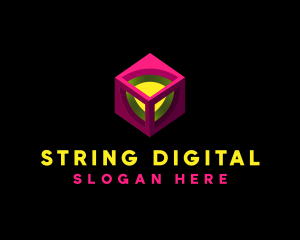 Digital Gaming Cube Technology logo design