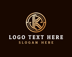 Digital Cryptocurrency Letter K logo