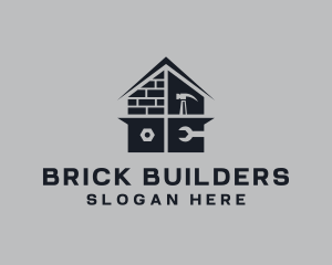 Brick Home Construction logo design