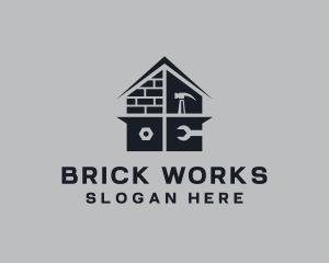 Brick Home Construction logo design