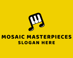 Piano Music Note logo design