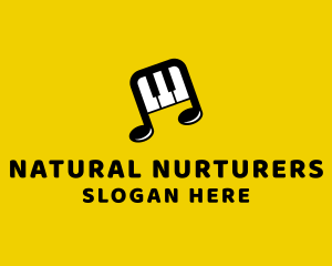 Piano Music Note logo design