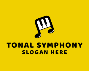 Piano Music Note logo design