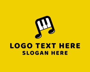 Music - Piano Music Note logo design
