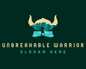 Viking Warrior Scenery logo design