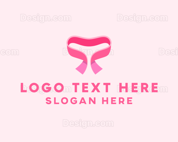 Pink Heart Ribbon Logo