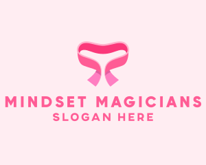 Pink Heart Ribbon logo design