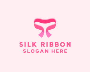 Pink Heart Ribbon logo design