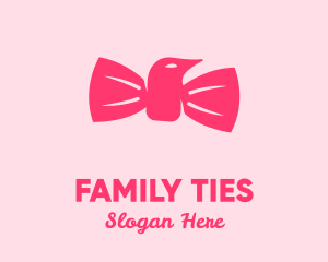 Pink Bow Tie Bird logo design