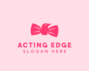 Pink Bow Tie Bird logo design