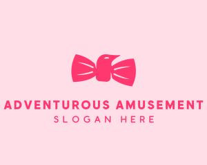 Pink Bow Tie Bird logo design