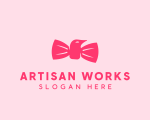 Pink Bow Tie Bird logo design